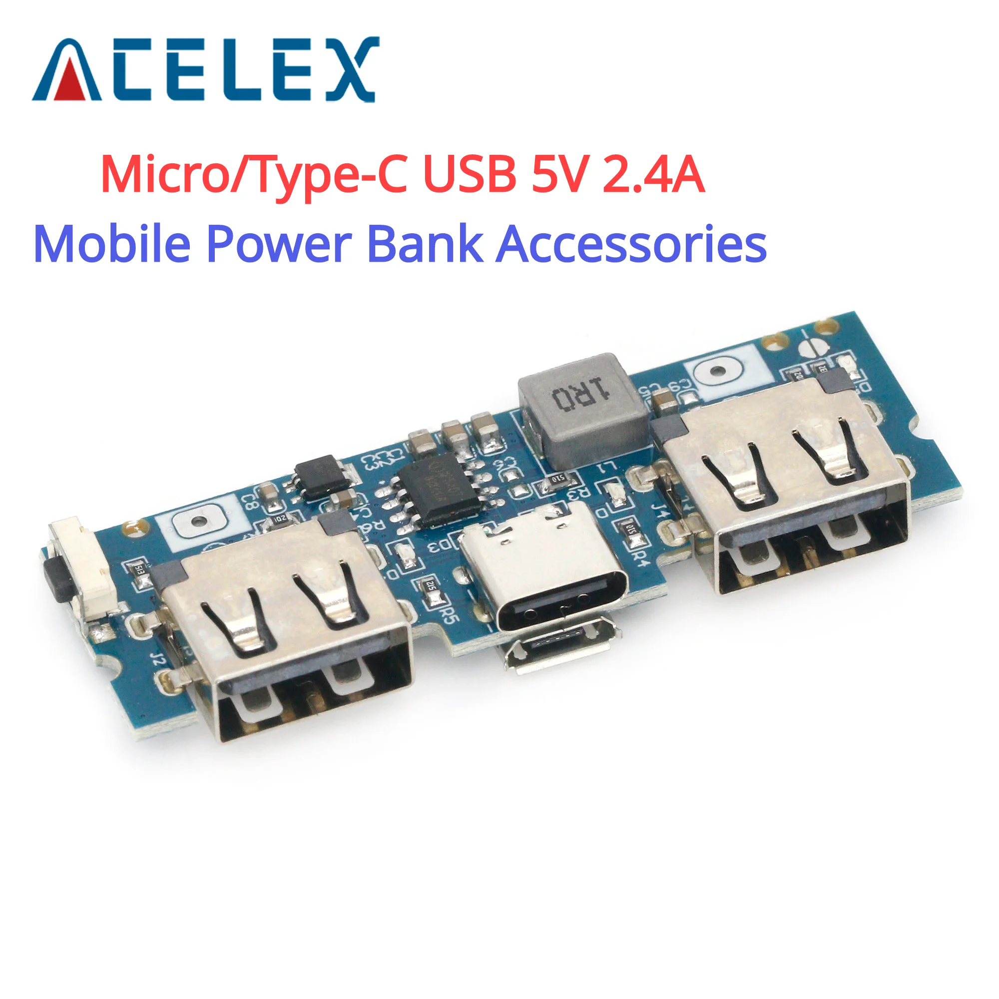 Зарядное устройство Micro/Type-C USB 5 В 18650 а с двумя USB