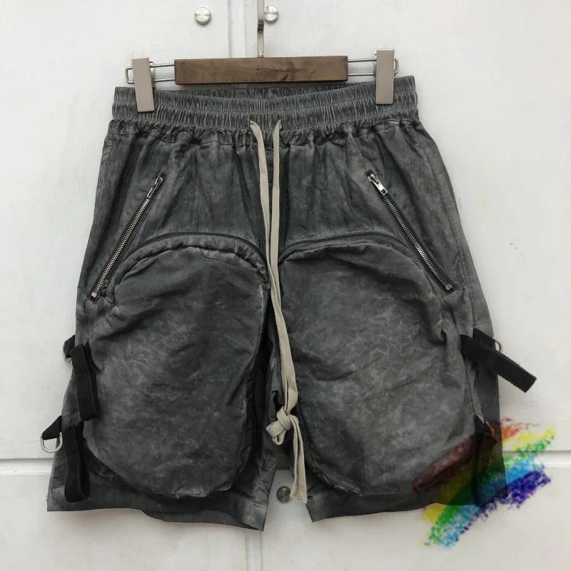 

Винтажные шорты с большими карманами для мужчин и женщин, бриджи без рисунка в стиле старого моющегося ретро, на шнурке