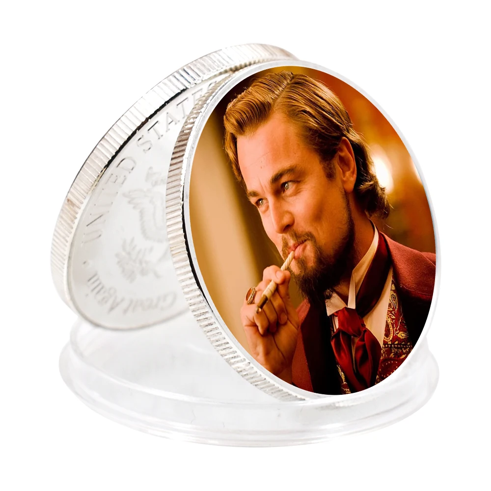 

New Leonardo DiCaprio Silver Plated 40mm American Eagle Craft Collection Commemorative Coin Gift