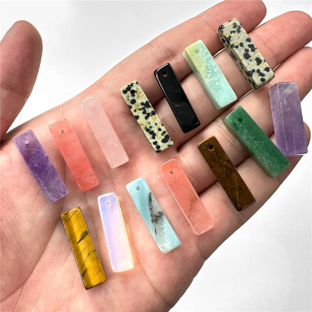 

6X21MM Top Drilled Natural Rectangle Pendant Quality Quartz Tiger Eye Jades Beads For Jewelry Making Necklace Earring Wholesale