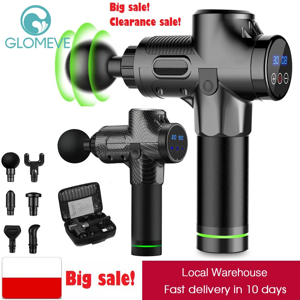 Массажный пистолет для глубоких тканей массажер мышц с сенсорным ЖК-дисплеем 30