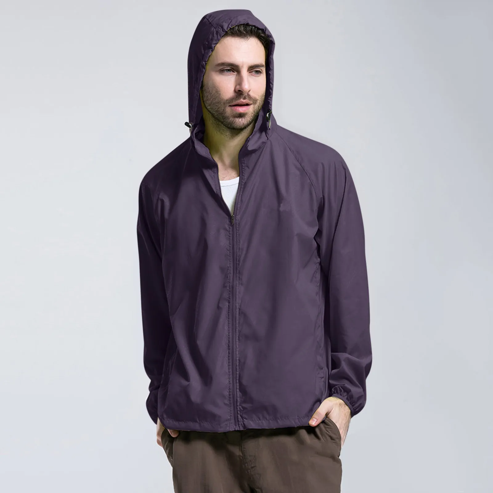 Ветровка мужская быстросохнущая пальто для защиты от солнца повседневная Легкая