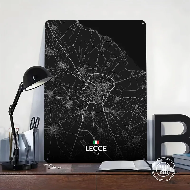 Фото Металлический 3D-постер Lecce IT с индивидуальным текстом, винтажные жестяные таблички для роскошного декора, украшения для дома, настенный декор №2