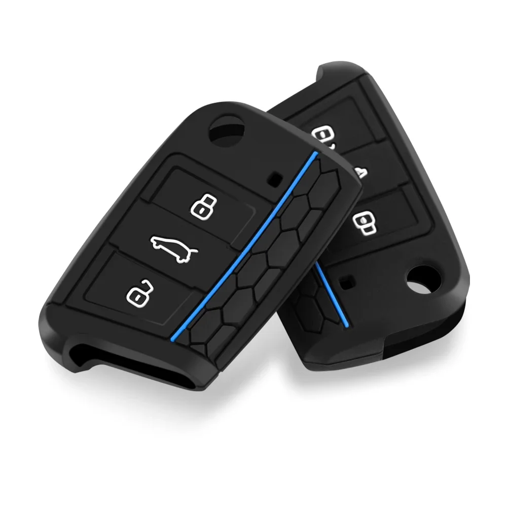 Силиконовый Чехол Для Ключей VW Golf 7 GTI POLO T-Cross Touran Tiguan Skoda Octavia Rapid Kodiaq Fabia Seat Ibiza Leon At...