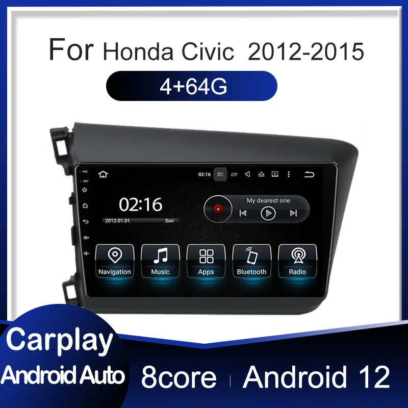 

Wit-up Android 12 smart system Car Stereo Multimedia Navigation Screen GPS Car Video Players CarPlay for Honda civic Head Unit