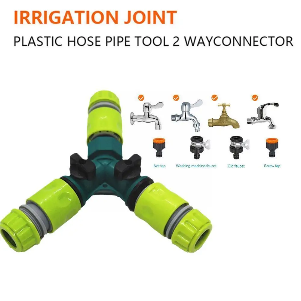 

1pcs 2 Way Water Quick Connector Plastic Garden Pipe Splitter Connector Diverter Adaptor Hose Y Tap Shape L0c5