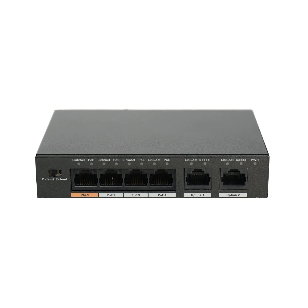 

DH с логотипом 4CH неуправляемый переключатель PoE LAN, DH-S1500C-4ET2ET-DPWR POE сетевой переключатель, дальше 250 метров