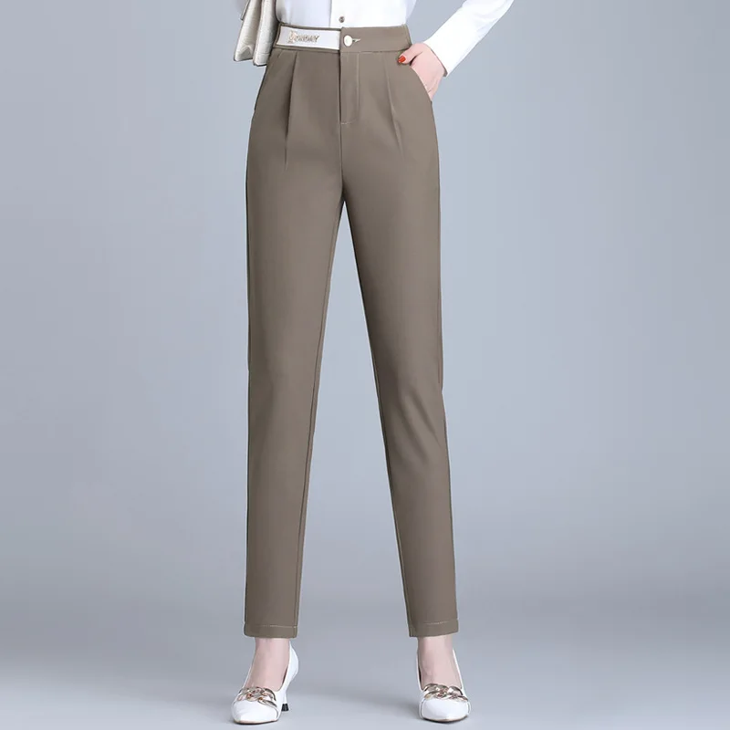 

Suit Pants Women's 2022 Spring and Autumn Professional Harem Small Trousers Straight Loose Casual Khaki Nine-point Harem Pants