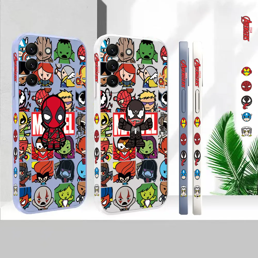 

Marvel Cute Heros Venom Deadpool Case For Samsung S23 S22 S21 S20 FE Ultra 5G S11 S11E S10 S10E S9 Plus 5G Liquid Silicone Cover