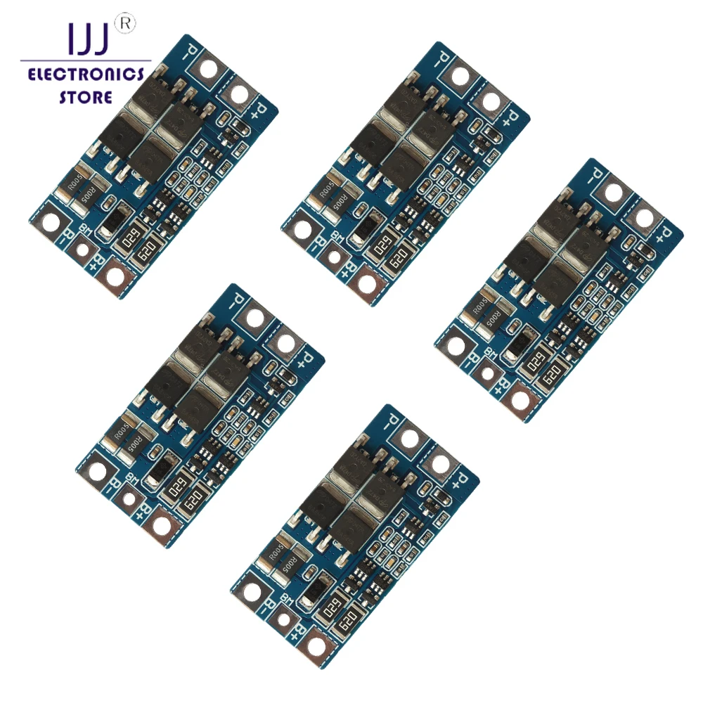 

5pcs 2S 10A 8.4V 7.4V 18650 Lithium Protection BMS PCM PCB Li-ion Lipo 2 Cell Pack with Balance Function Charger Protect Module