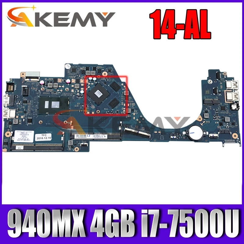 

Материнская плата Akemy 903709-601 G31A DAG31AMB6D0 для HP Pavilion 14-AL, материнская плата для ноутбука 940MX, 4 Гб i7-7500U, полностью протестирована