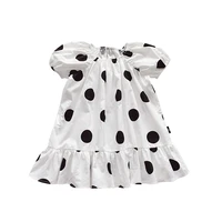 girls dress summer dress new style foreign style childrens wave point princess skirt girls baby square neck skirt