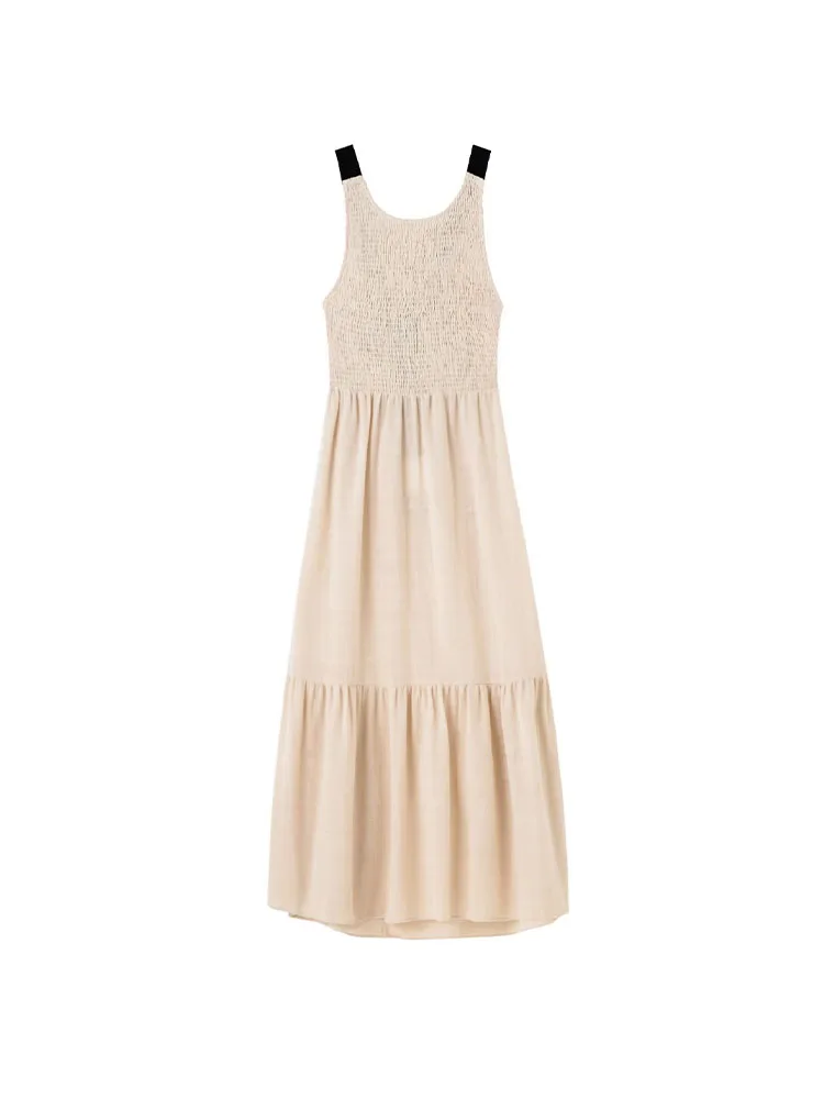 

Женское винтажное платье без рукавов, открытое В курортном стиле, новинка 2022