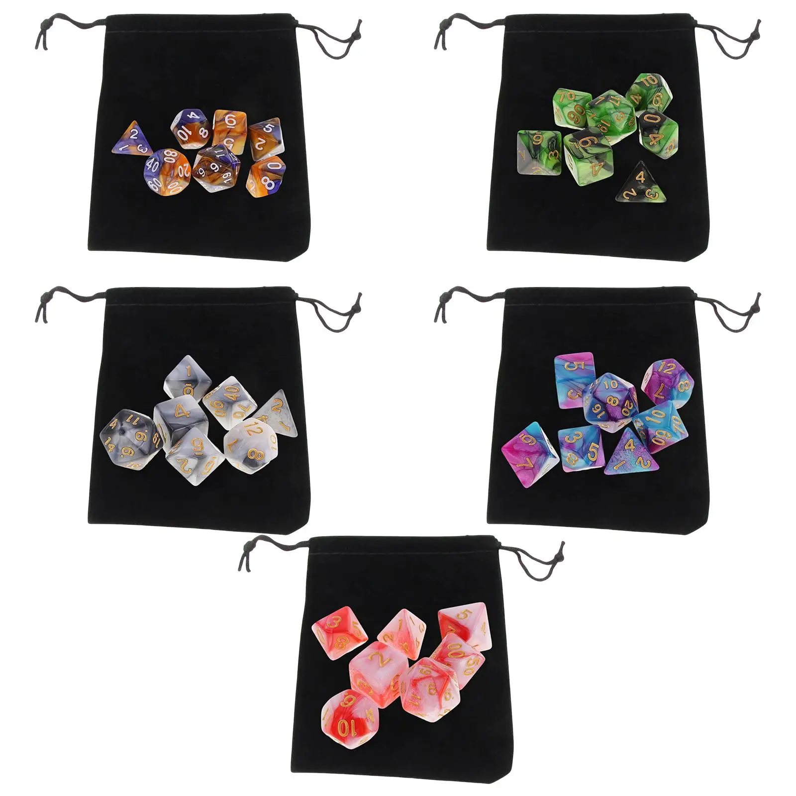 

7 Pieces Game Dices Novelty Bicolor Math Teaching Rolling Dices for Board Game Props KTV