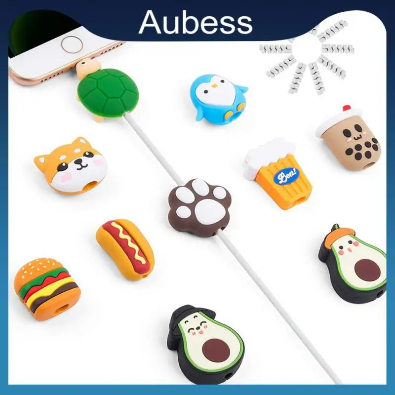 

Mini Cartoon Cable Protection No Fading Data Line Cord Protector Cute Protective Sleeve For Iphone Android Charging Cable 1pcs
