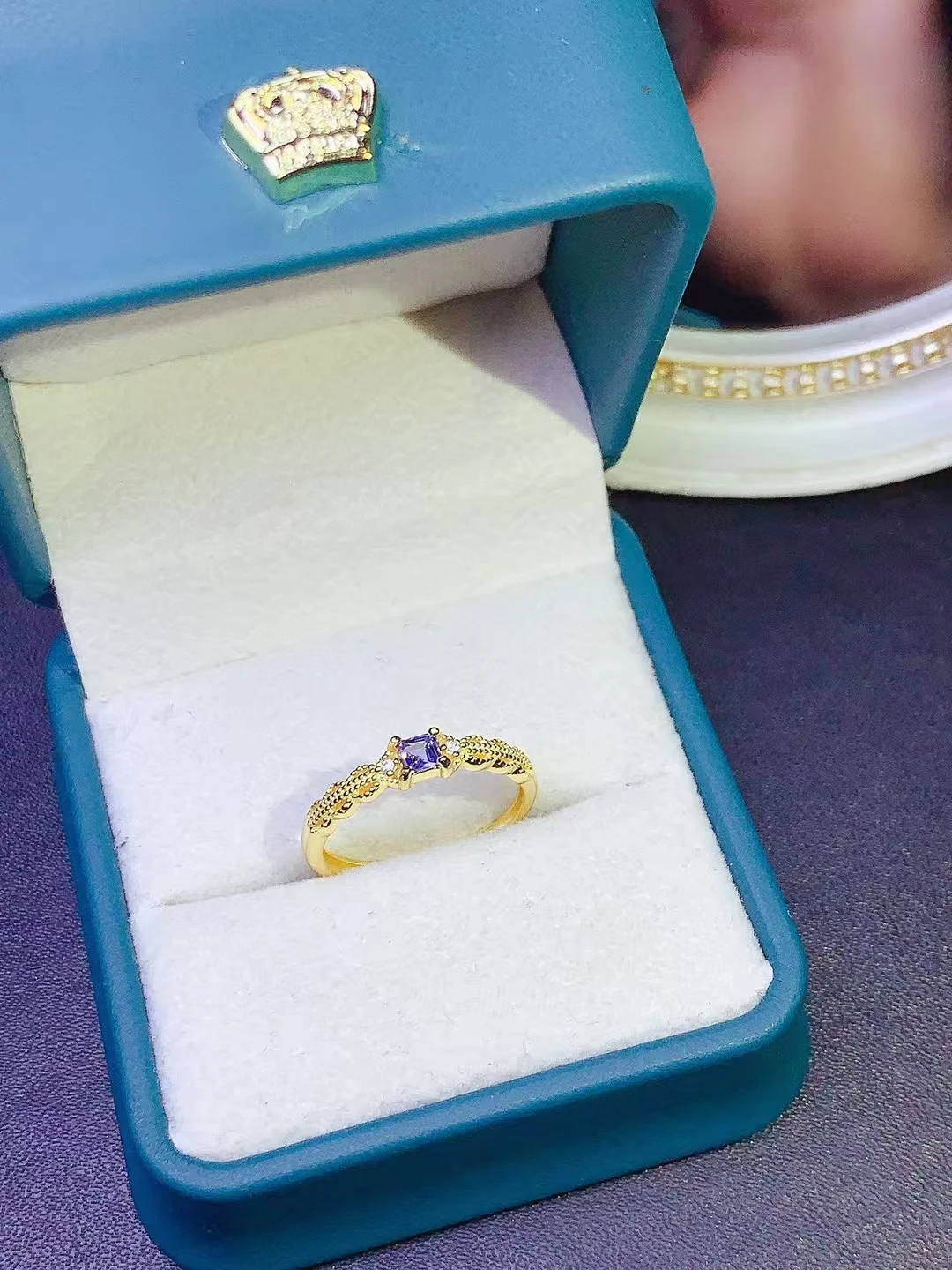 KJJEAXCMY Женское кольцо с натуральным танзанитом S925 чистое серебро изысканная