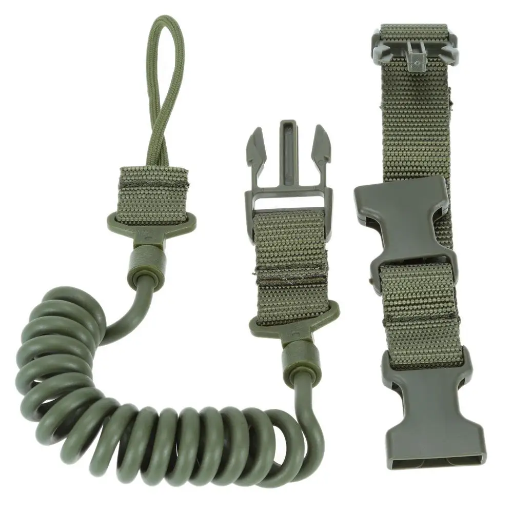 

3PCS Military Anti-lost Elastic Lanyard Anti-theft Anti-cut Tactical Spring Seat Belt Gun Rope Key Ring Camping equipment