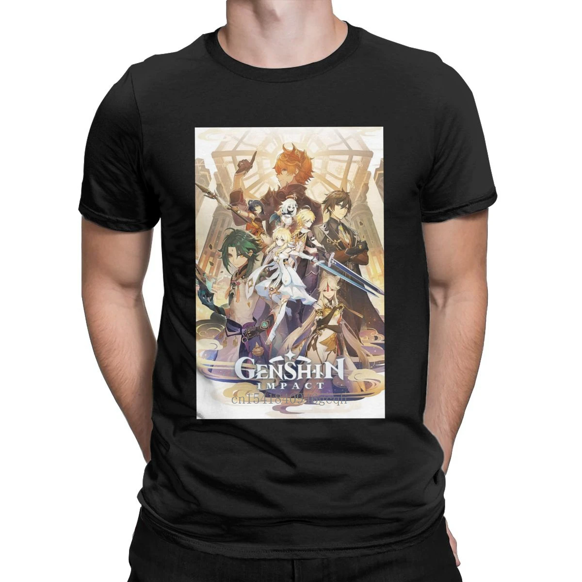 

Gesing Impek Genshin Impact Men T Shirts Anime Vintage Tees Short Sleeve Crewneck T-Shirt Cotton Gift Idea Clothes