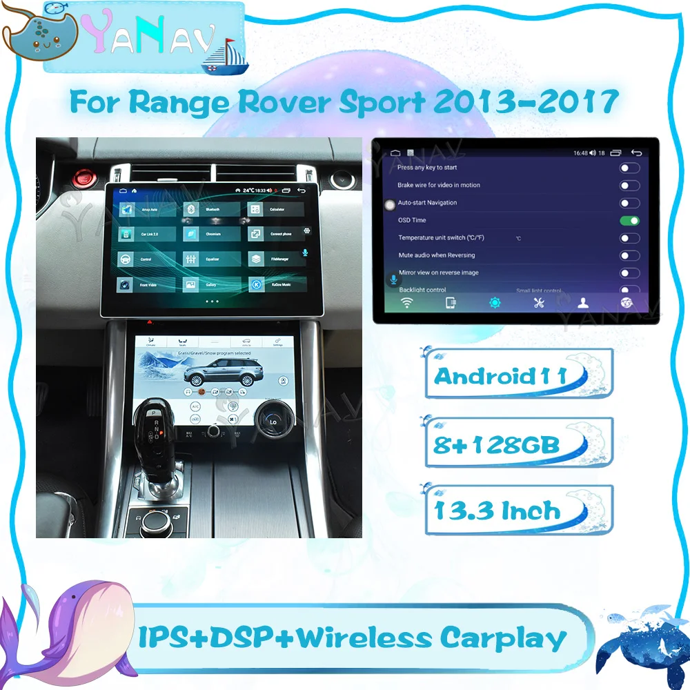 

Автомобильный мультимедийный плеер 13,3 дюйма для Land Rover Sport L494 Vogue L405 2013-2017, автомобильное радио, стерео, GPS-навигация, 4G LTE
