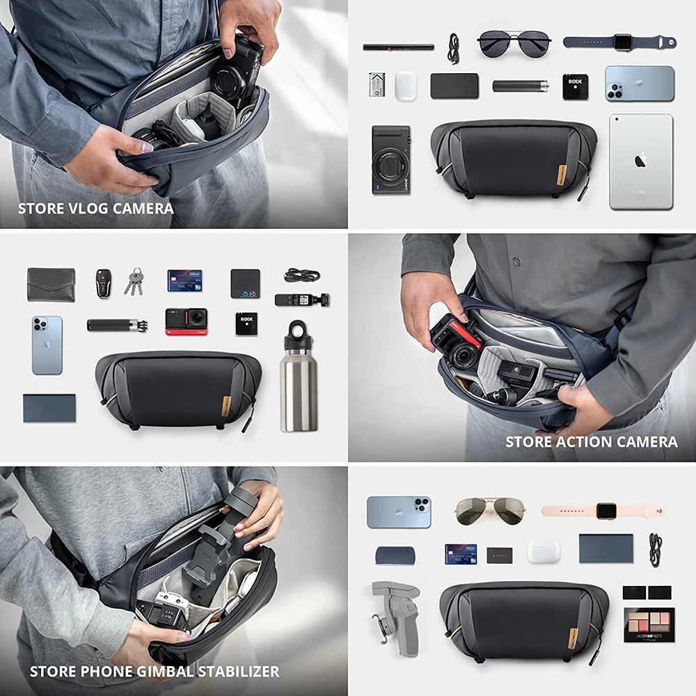 Cena PGYTECH OneGo Solo Pasek Do Aparatu Torba, Crossbody Talia 3L Mała Torba Na Aparat Outdoor Shouder Torba Podróżna Piterek Dla Mężczyzn I Kobiet