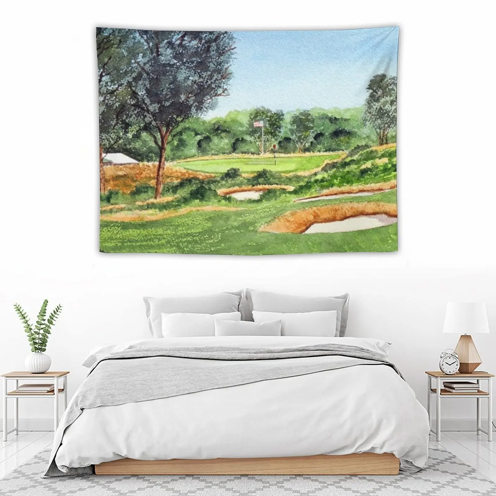 Курс гольфа Merion Гобелен с 16-мя отверстиями Декоративные настенные фрески Декор