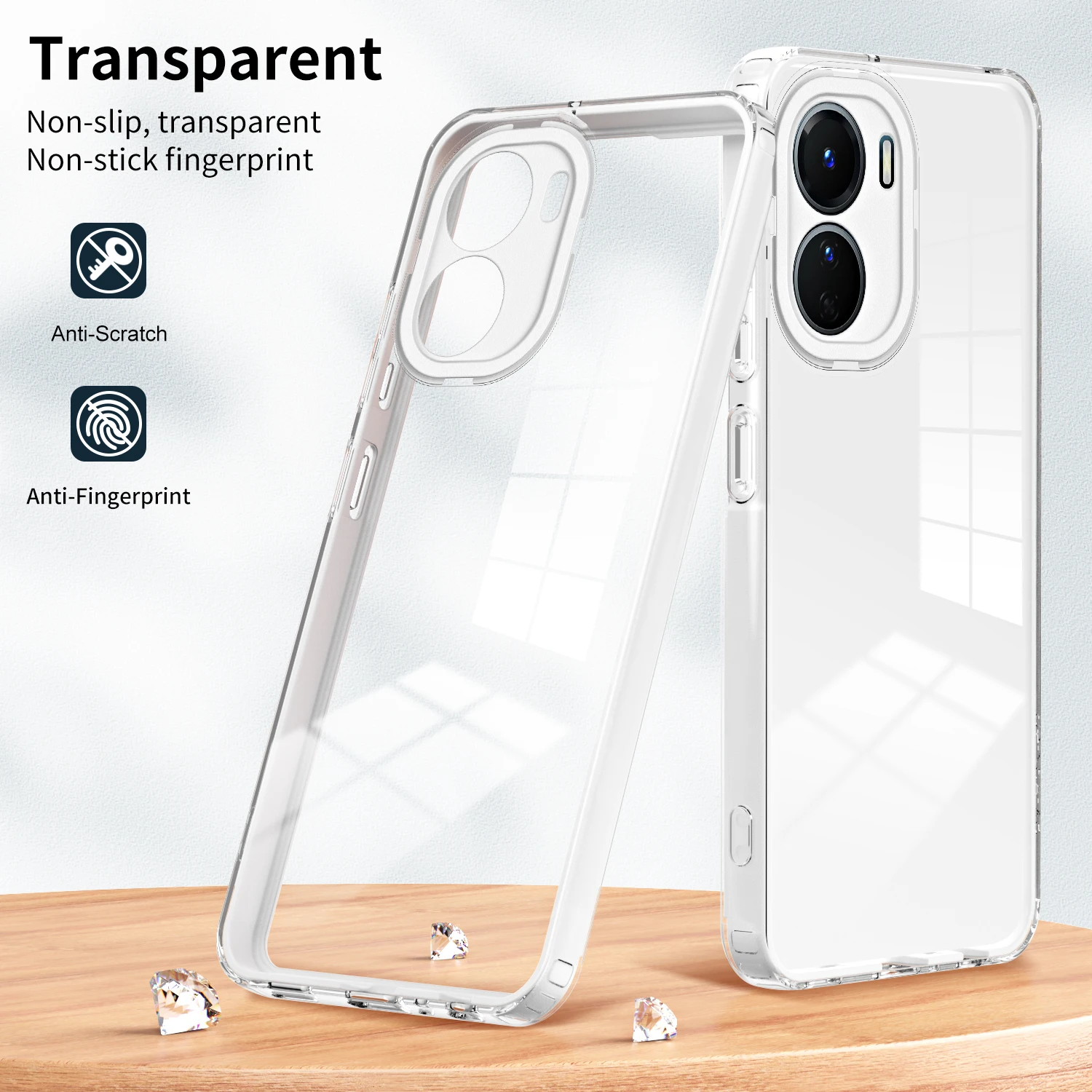 

3 IN 1 Frame Clear Case for Vivo Y16 Y 16 V2204 V2214 Luxury Transparent Soft Edges Hard Armor Shockproof Phone Cover VivoY16