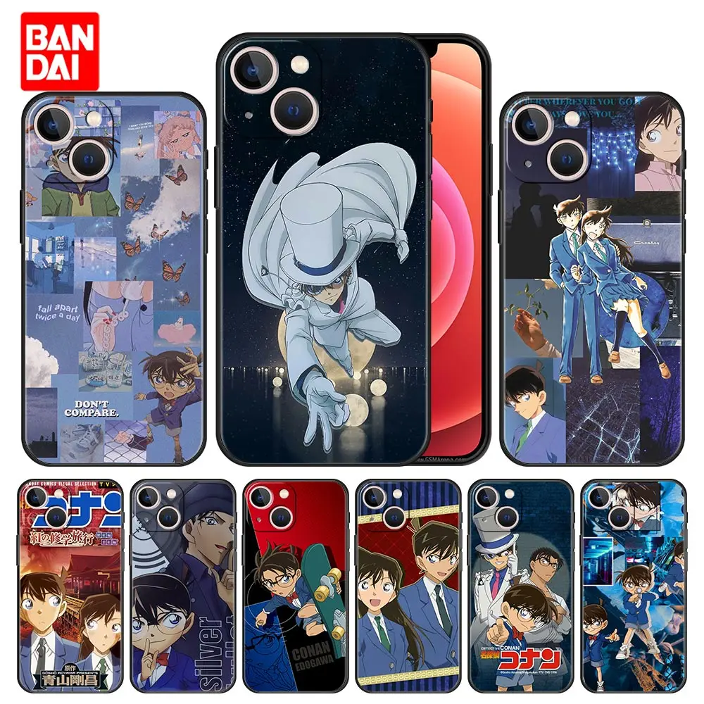 

Japan Detective Conan Anime Case for iPhone 13 12 11 Pro Max SE 2020 11pro 12pro 13pro Mini Casing Shell Black Silicone Casing