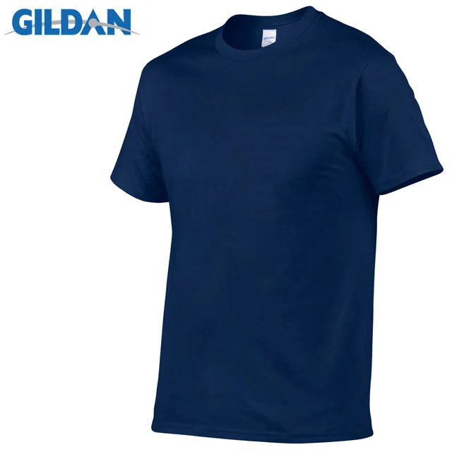 1 PCS Gildan Quality Men's Summer 100% Cotton T-Shirt Men Casual Short Sleeve O-Neck T Shirt Comfortable Solid Tops Tees images - 6