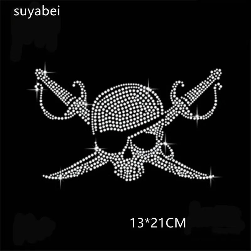 

Skull appliques motif designs iron on transfer hot fix rhinestone motif iron on transfers motif for shirt bag