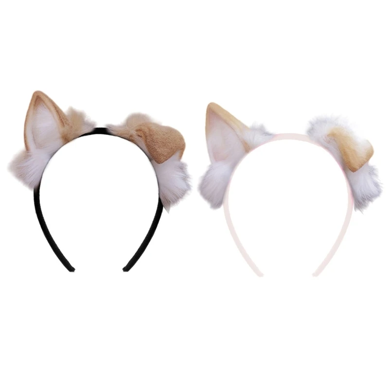SZL повязка на голову с собачьими ушками обруч для волос в стиле аниме Хэллоуин