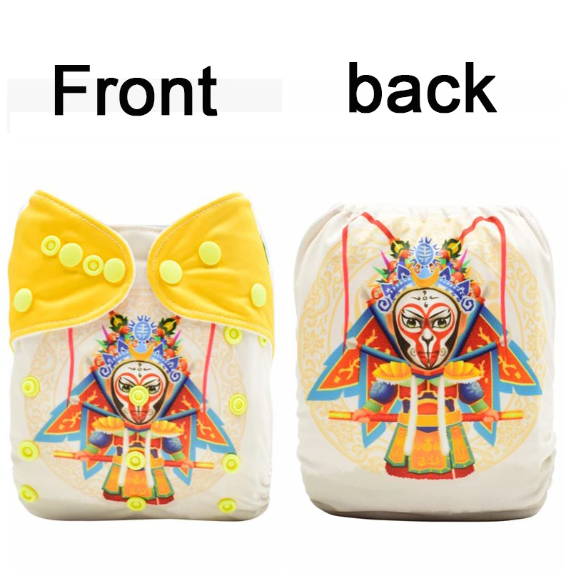 

[Mumsbest] Детский Карманный подгузник, моющийся китайский мультяшный тканевый подгузник с влажной сумкой, Регулируемый многоразовый экологич...