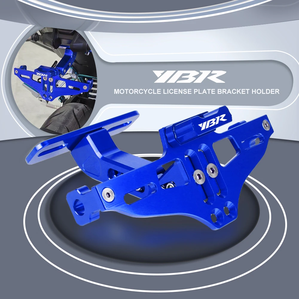 

FOR YAMAHA YBR125 YBR250 YBR 125 2013 2014-2022 Motorcycle Fender Eliminator Adjustable License Plate Holder Bracket LED Light