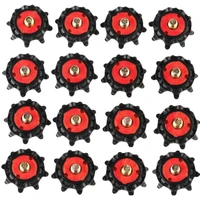 16pcs outdoor golf shoe spikes screw training parts soft rubber for golf sports shoes redblack