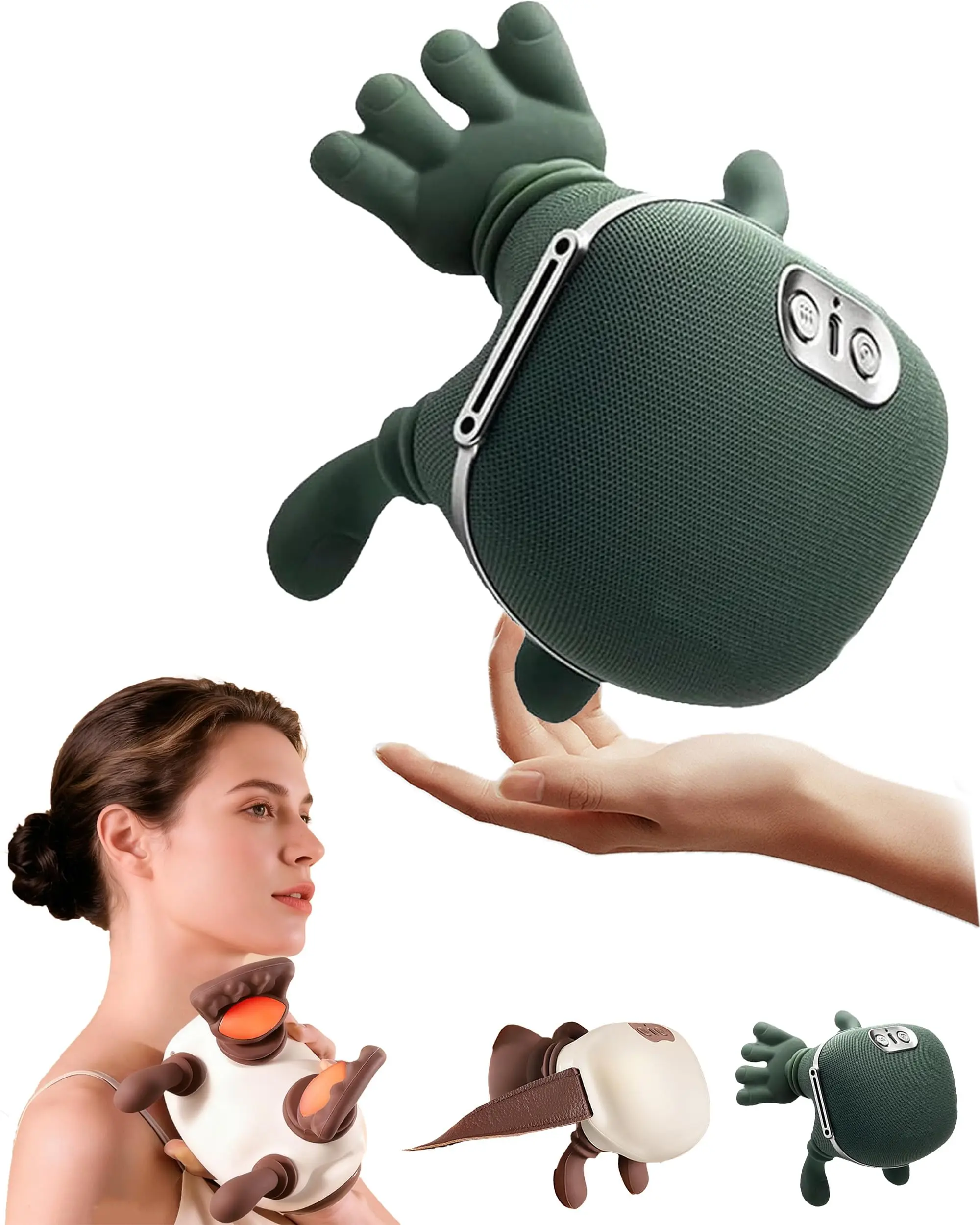 Фото Массажер для шеи с руками и пальцами, массажер Real Touch Heat Massager — усовершенствованная термотерапия дома, электрическое разминание 4d №1