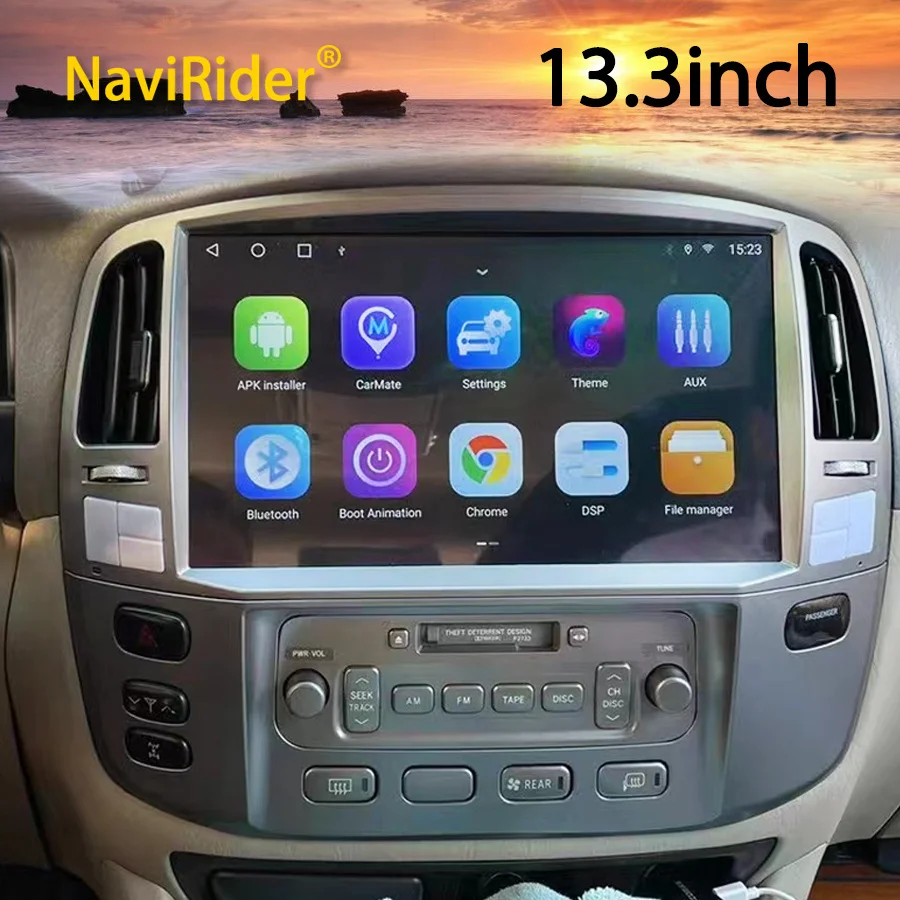 

256 ГБ для Toyota Land Cruiser LC100 для Lexus LX470 13,3 дюймов Android-навигация автомобильный радиоприемник видеоплеер мультимедийный GPS CarPlay
