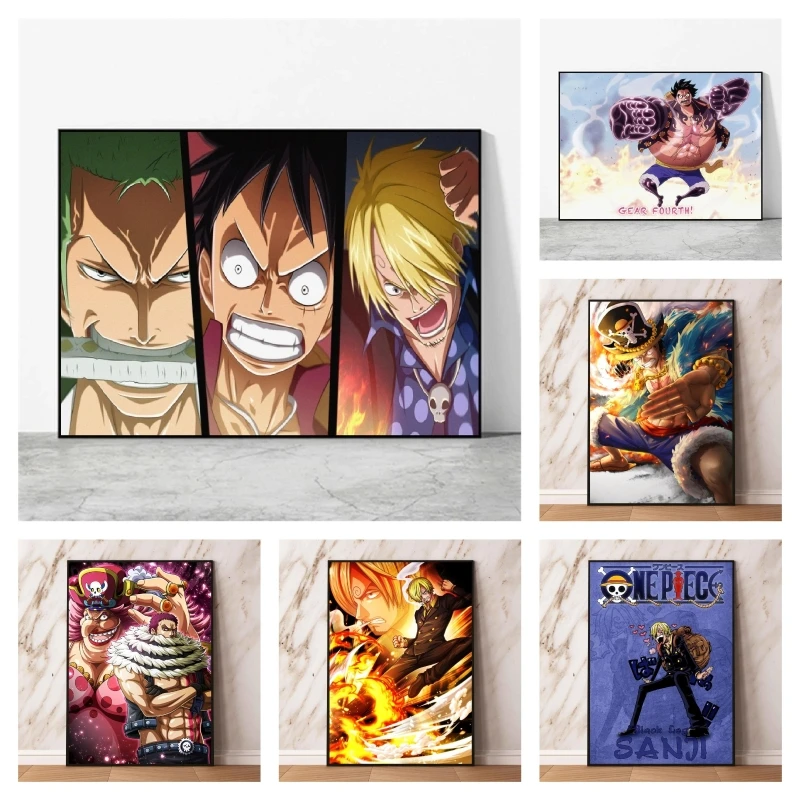 

Print On Canvas Classic Paintings One Piece Luffy Sanji Zoro Posters Home Room Prints Art Picture Children's Bedroom Decor