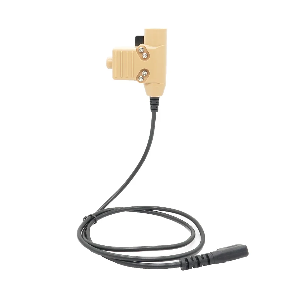 Walkie Talkie Radio Brown Tactical Headset Adapter U94 PTT for UV 82 UV5R UV5RE UV5RA UV6R BF888S