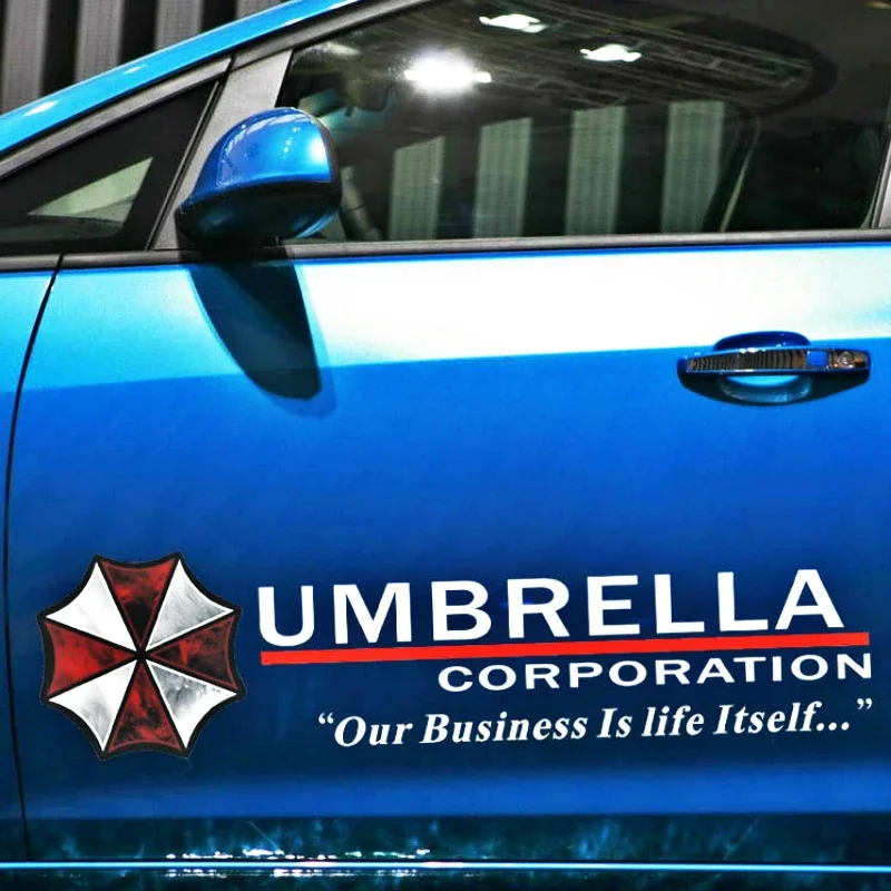 

Umbrella Corporation Светоотражающая наклейка на боковую дверь автомобиля, забавные аксессуары для Volkswagen Polo Golf Audi A3 Focus 2