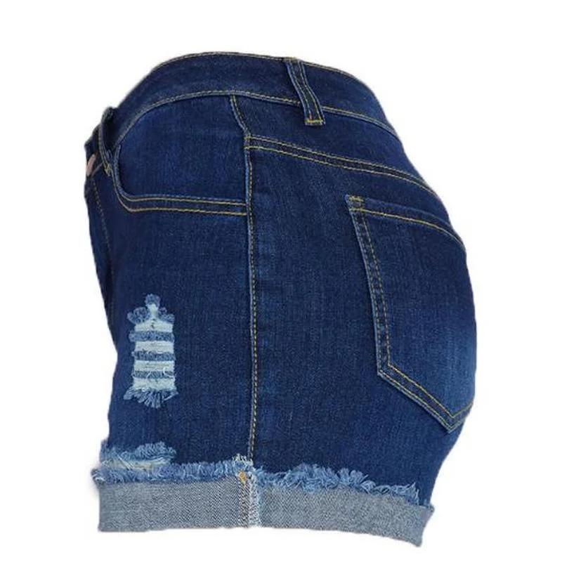 Fashion Casual Solid Tight Short Female Y2k Sexy Clothing 2023 Summer New Jeans Shorts Women Slim Ripped Fringed Creative Spring