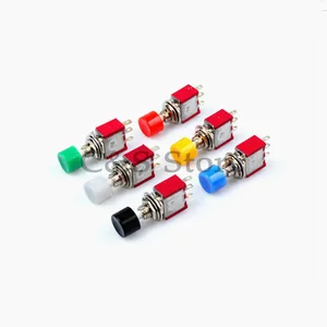 5 шт., 3Pin  6 мм мини мгновенный автоматический возвратный кнопочный переключатель 2 А В переменного тока5 А В переменного тока