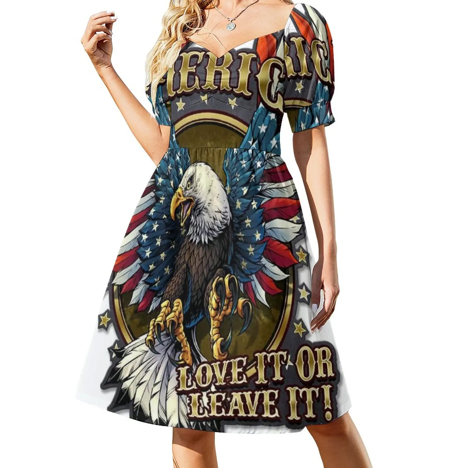 

American Eagle Dress Love It Or Leave It Elegant Dresses Summer Aesthetic Casual Dress Pattern Clothing Big Size 4XL 5XL