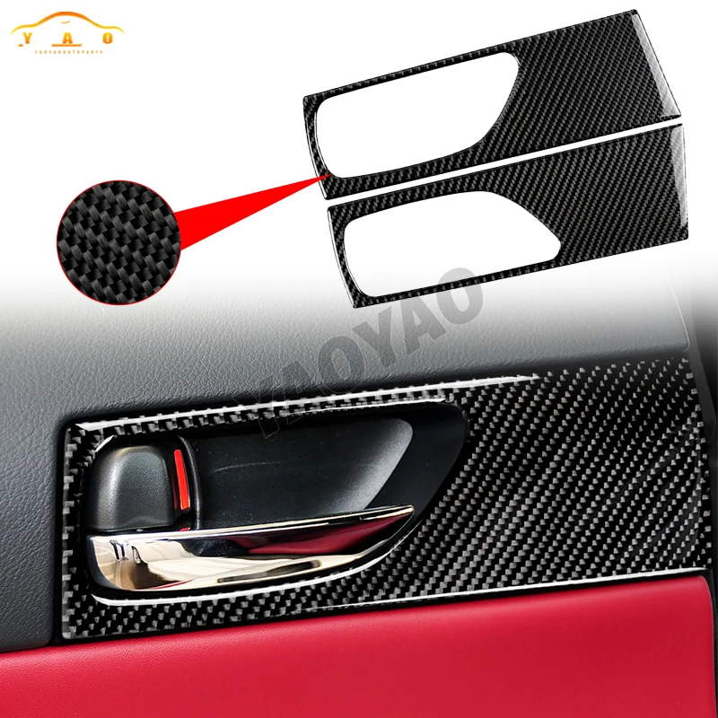 

Rear Inner Door Handle Decorative Sticker Cover Car Styling For Lexus IS250 2013-2020 Real Carbon Fiber Interior Accessories