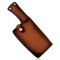 kitchen cleaver knife leather case portable scabbard chef butcher knife blade protective cover outdoor chopping sheath supplies