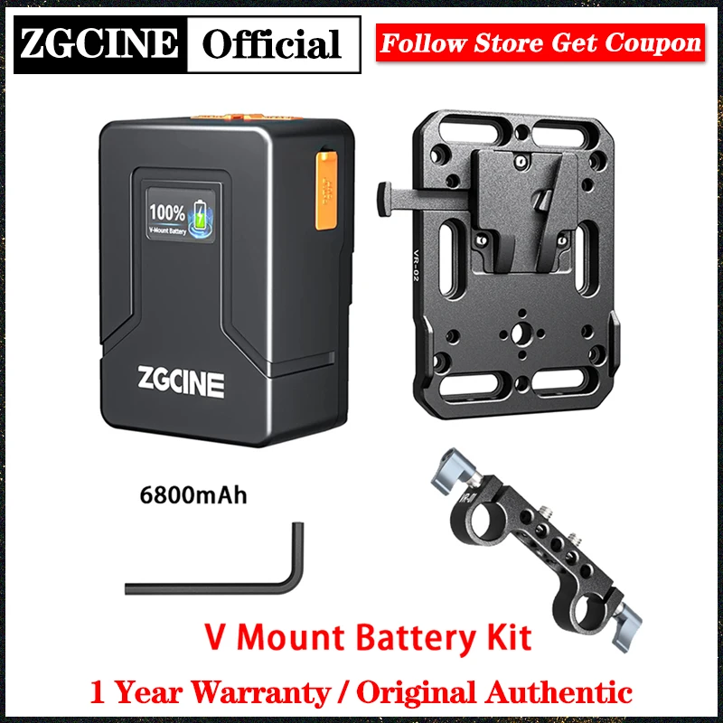 

ZGCINE ZG-V99 V Mount Battery Kit 6800mAh 14.8V 99Wh V Lock Plate V Shape Rechargeable Li-ion Battery PD Fast Charging