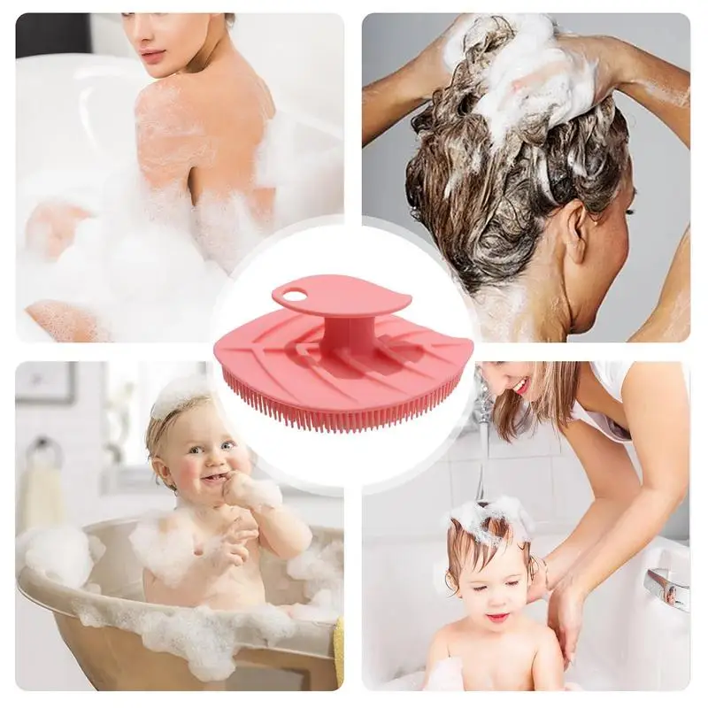 Силиконовая щетка для ванны в форме листа мягкий скребок тела удобная душа