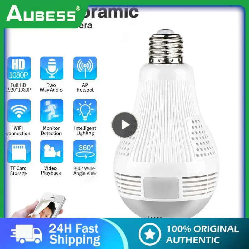 

Security Camera Baby Monitor Wireless Panoramic Cam Two-way Bulb Camera Fisheye 360 Panoramic Ip Camera Cam Camera 960p