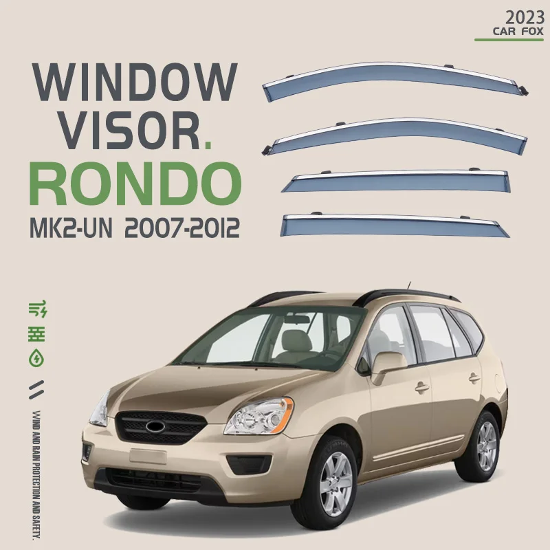 

Пластиковый оконный козырек для KIA Naza Citra 2 Rondo 7 RP UN 2007-2021, вентиляционные оттенки, защита от солнца, дождя