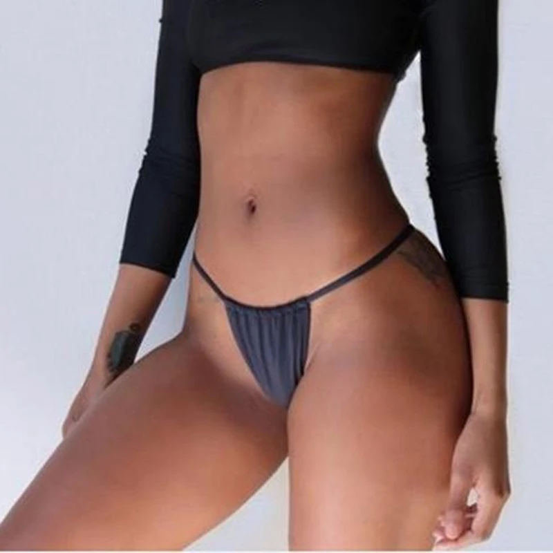 Women Summer Thong Sexy Bikini Briefs Thong Panties Seamless Briefs Plug Size Underpants