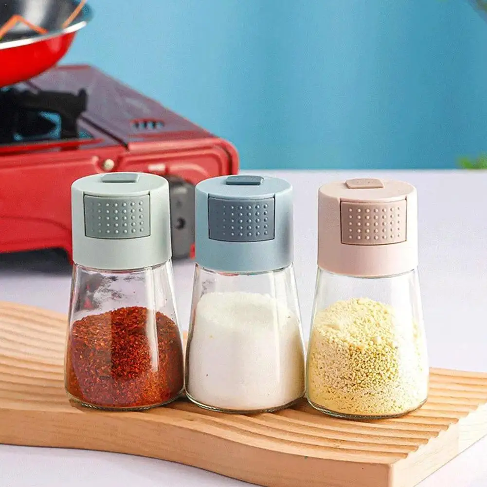 

1pc Glass Seasoning Shaker Bottles Spices Condiment Jars Kitchen Salt And Pepper Shaker Spices Boxes For Kitchen Gadget Too H0a0