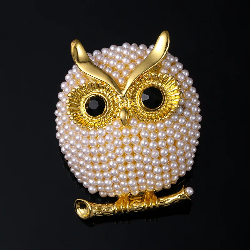 

Owl Brooch Cute Bird Pin Creative Design Corsage Suit Cheongsam Coat Fashion All-Match Exquisite Accessories Pearl Jewelry Gifts